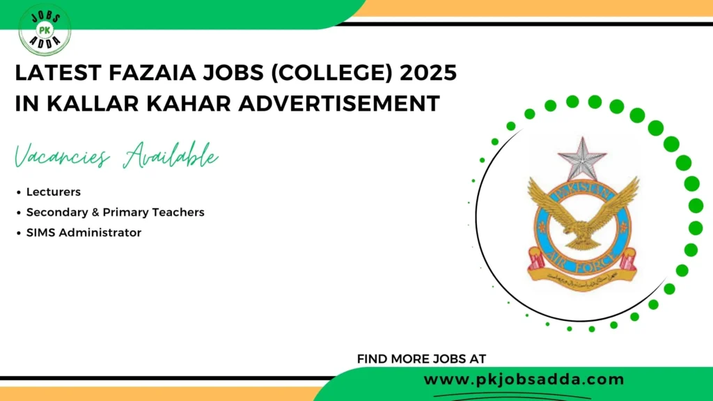 Fazaia Jobs (College) 2025