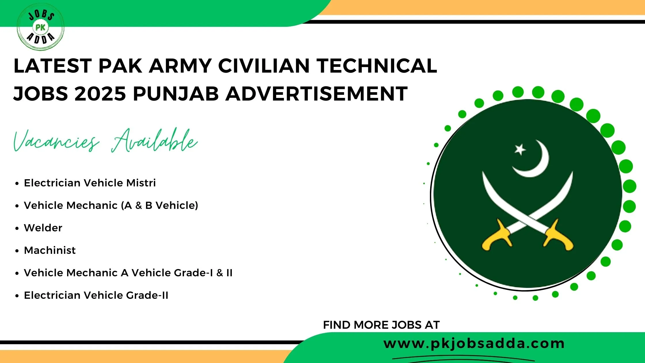 Pak Army Civilian Technical Jobs 2025 Punjab