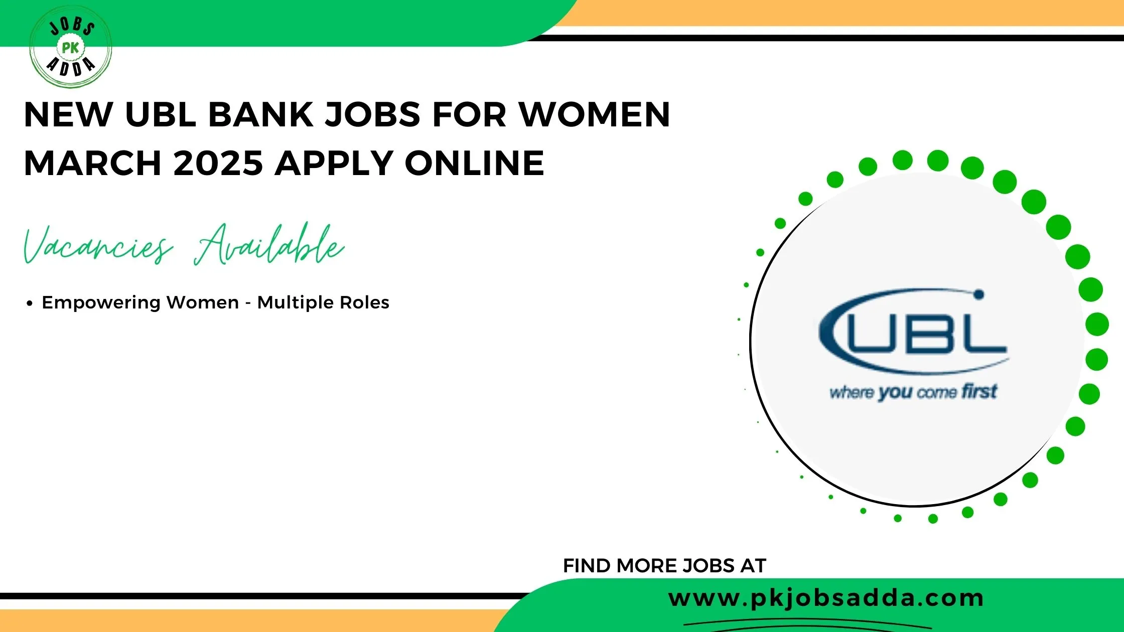 UBL Bank Jobs for Women March 2025