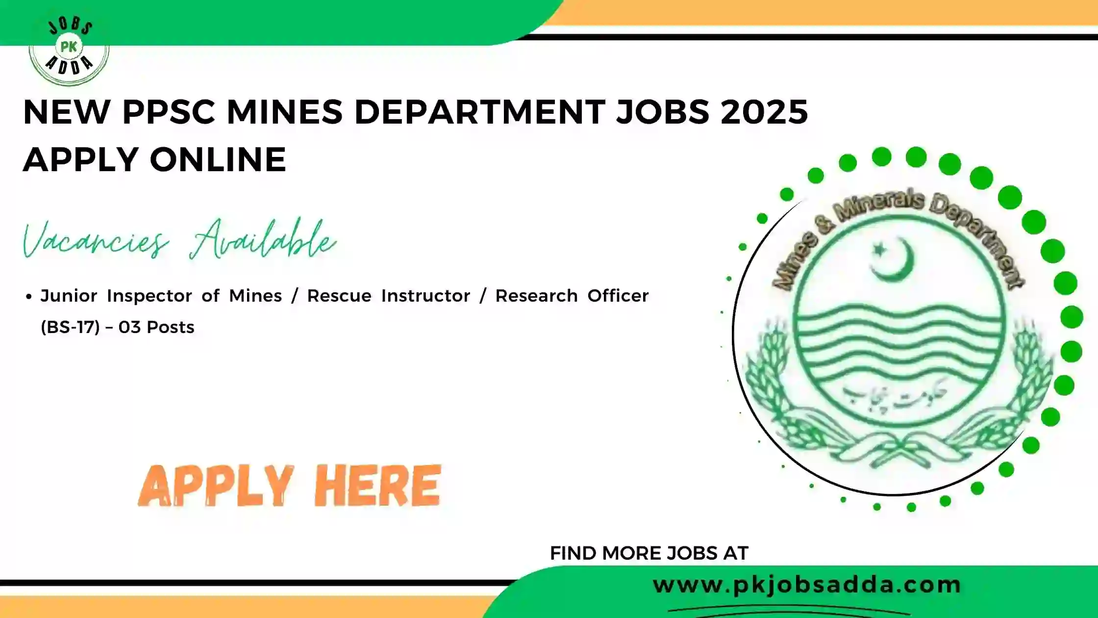 PPSC Mines Department Jobs 2025