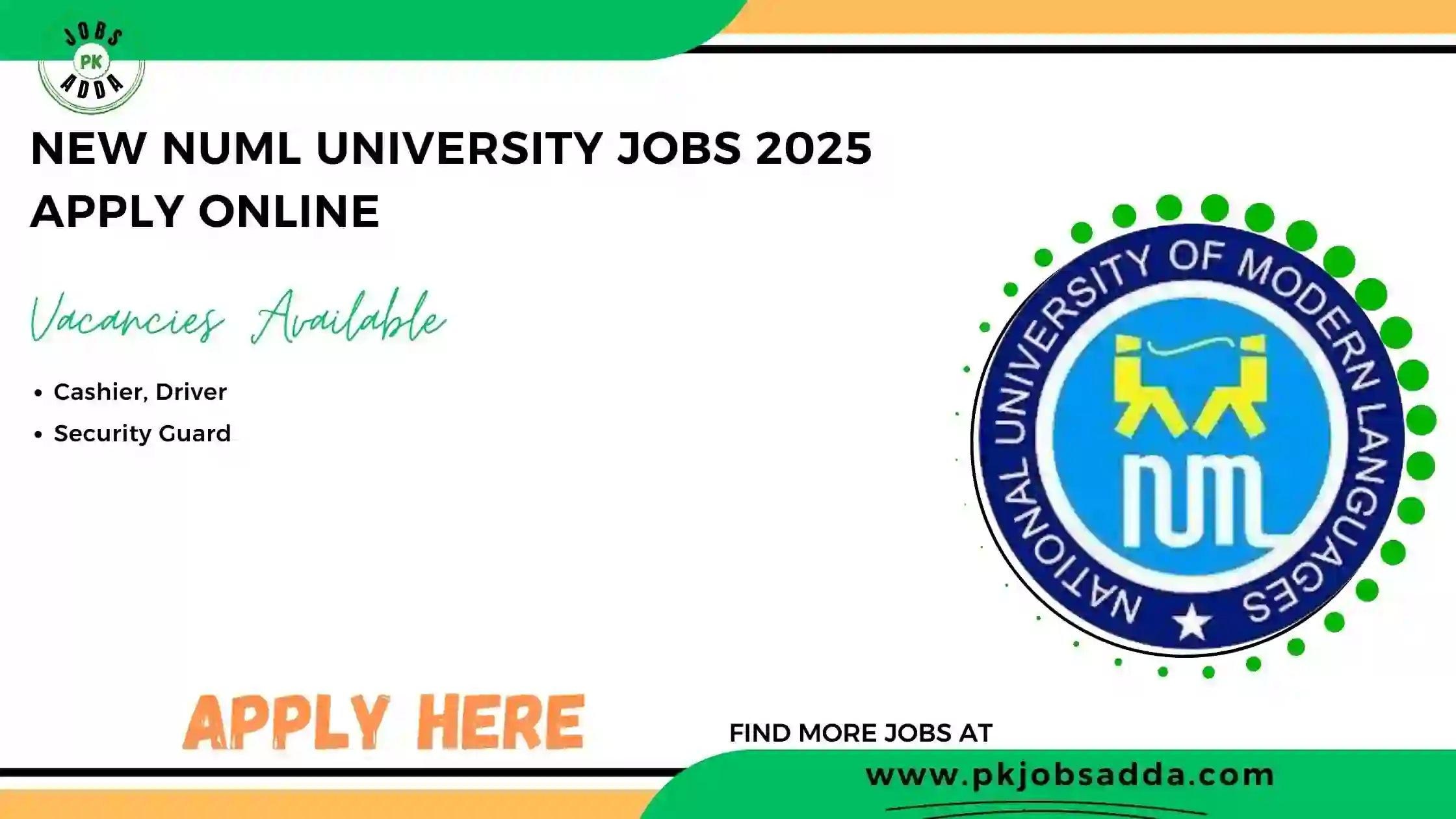 NUML University Jobs